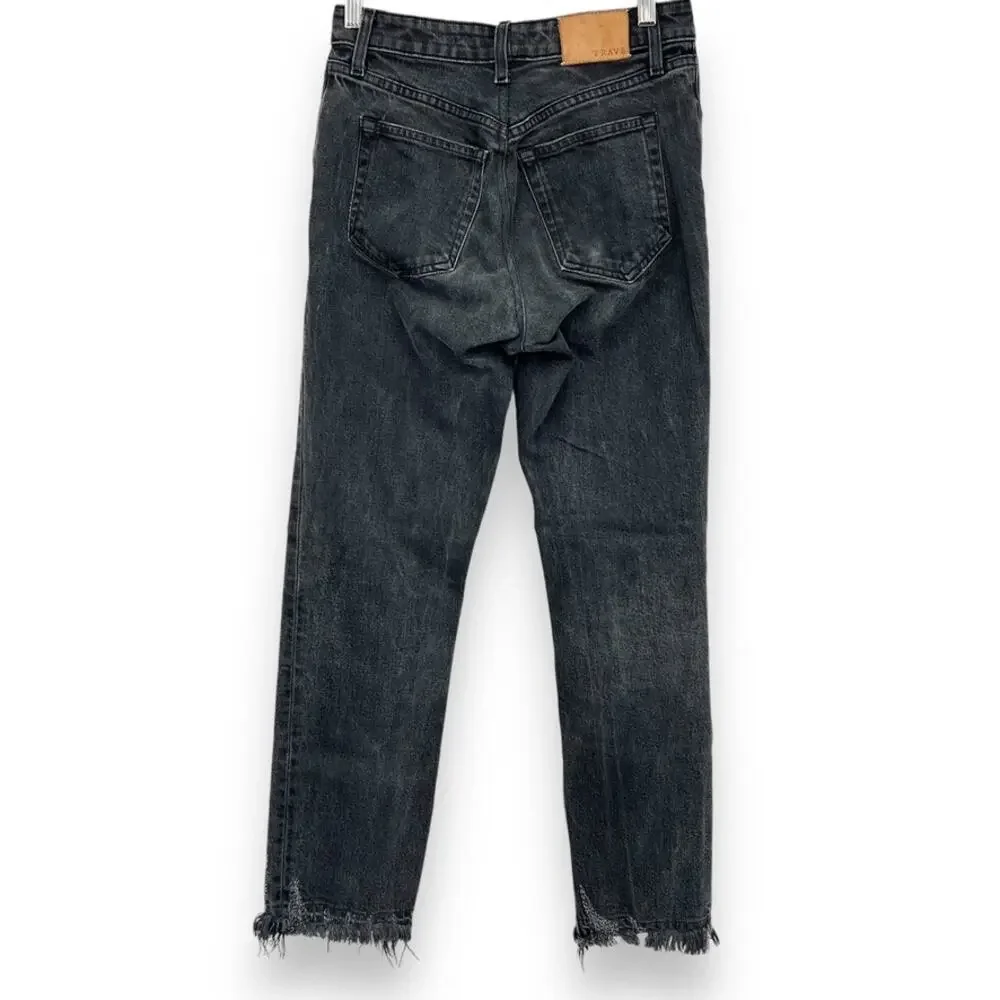 Trave Constance Road to Nowhere‎ Black Straight Leg Jeans Button Fly Women’s 28